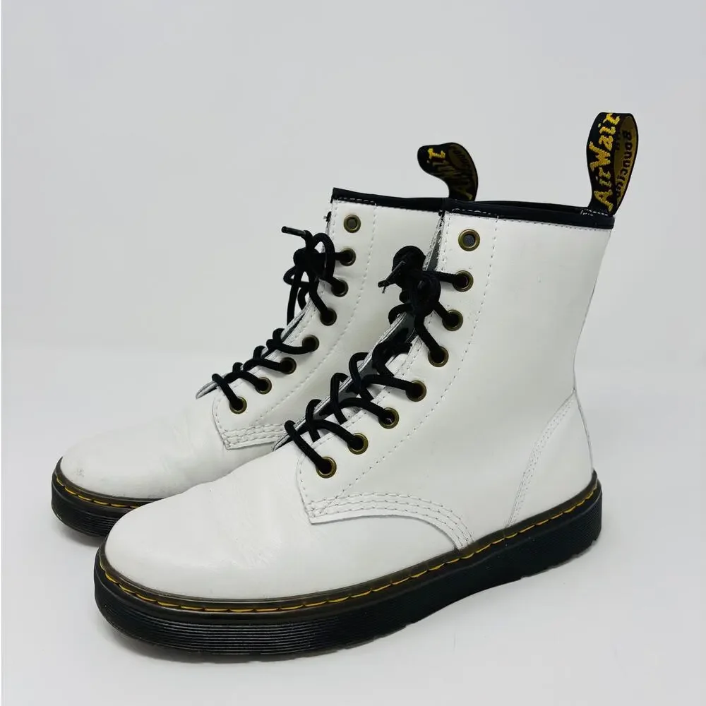 Dr. Martens White Zavala Lace Up Boots Size 8